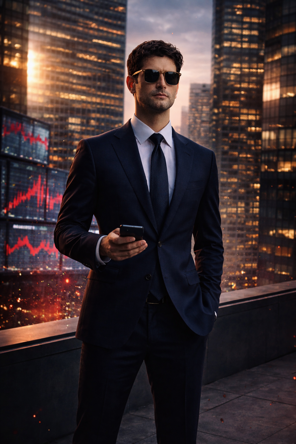 The Shark descending concrete stairs into The Trench