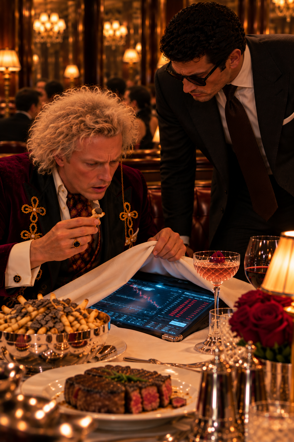 The Shark calmly auditing Barnaby's claim at Balthazar