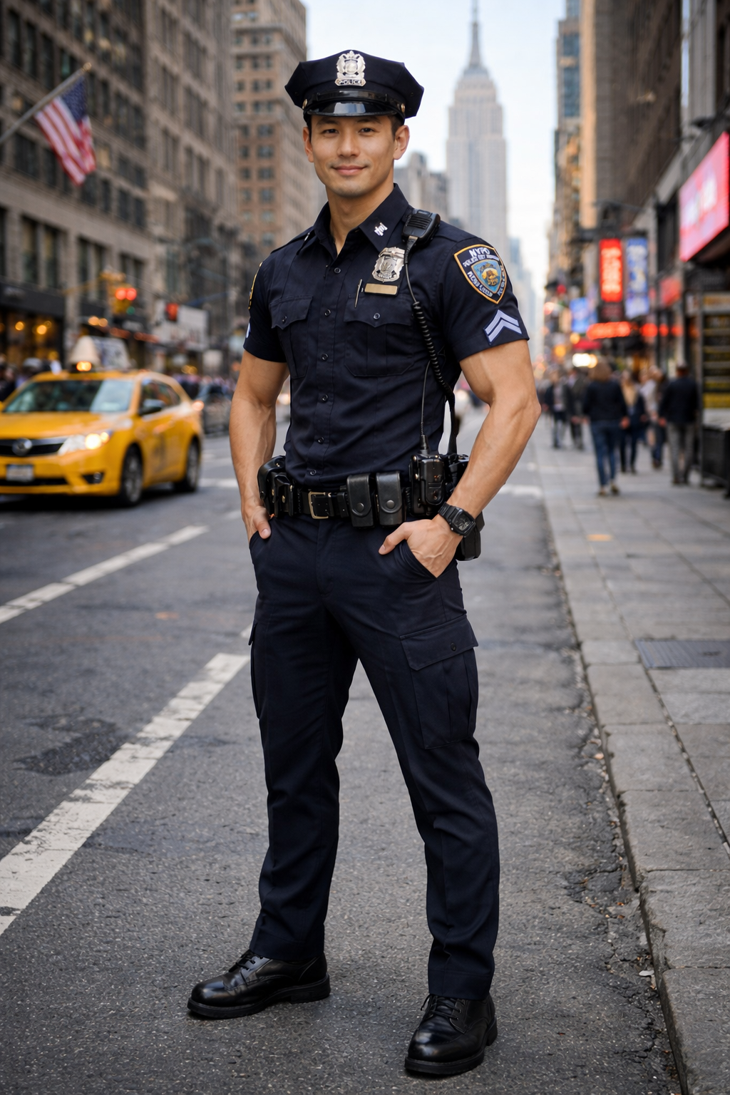 Sergeant Tanaka in full riot gear