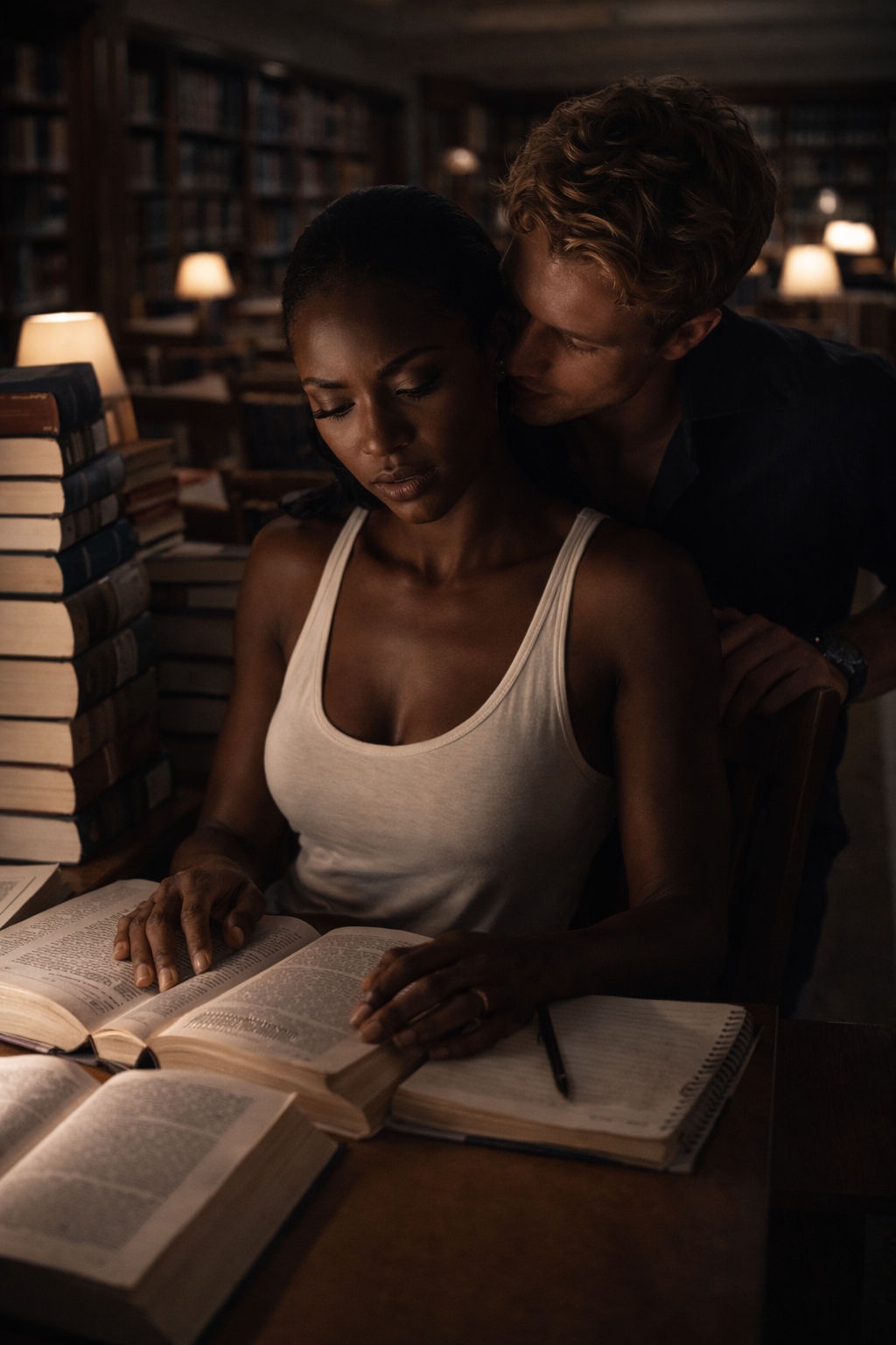 Evelyn Vance in a white suit standing on the steps of the Federal Courthouse
