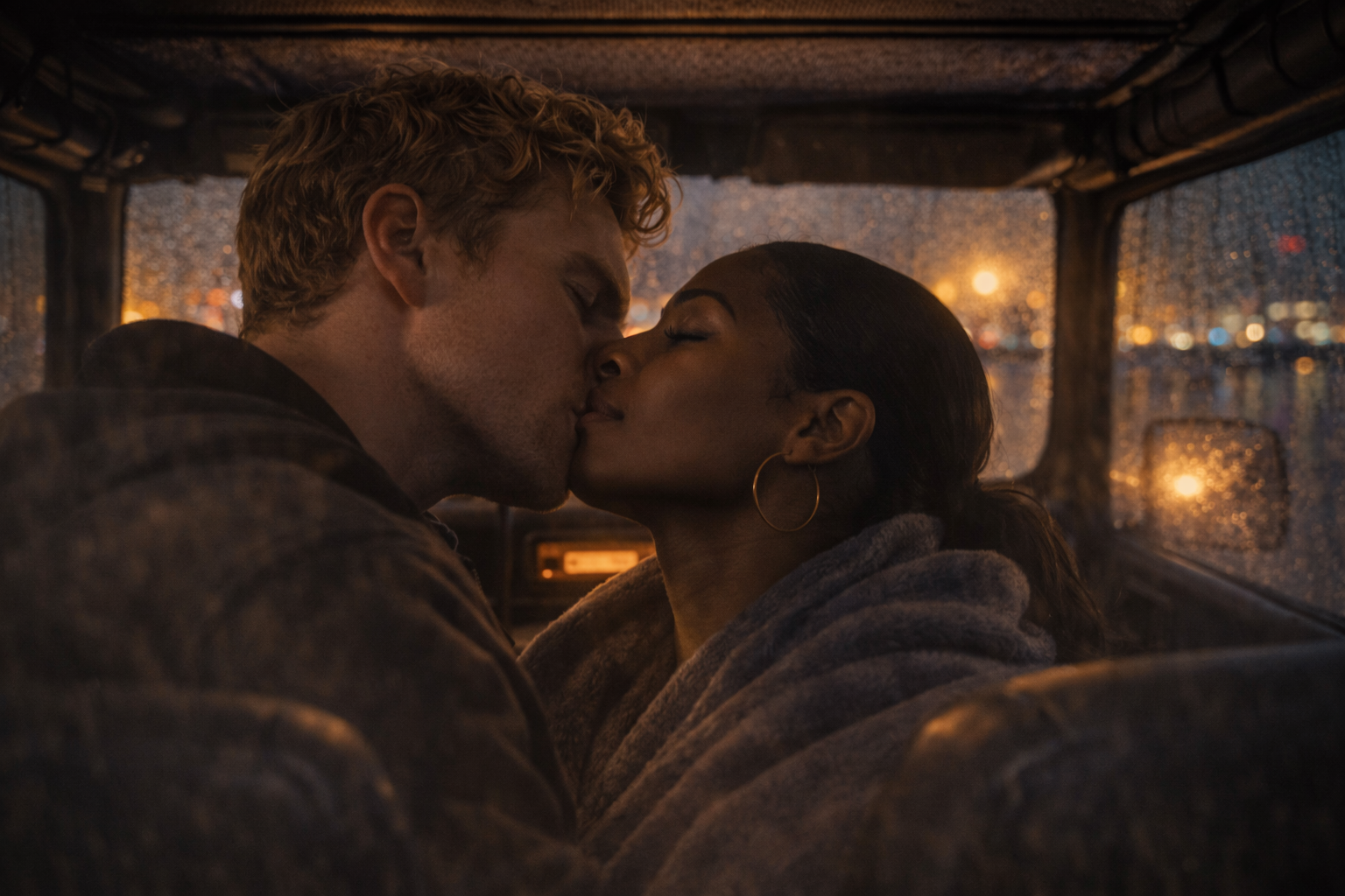 Evelyn Vance in a white suit standing on the steps of the Federal Courthouse
