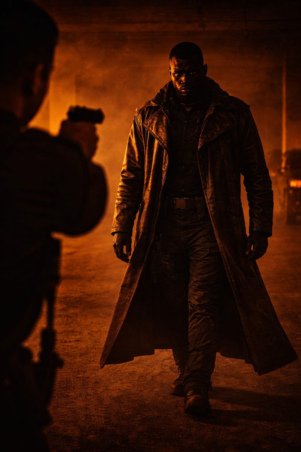 The Snake in a parking garage with a viper