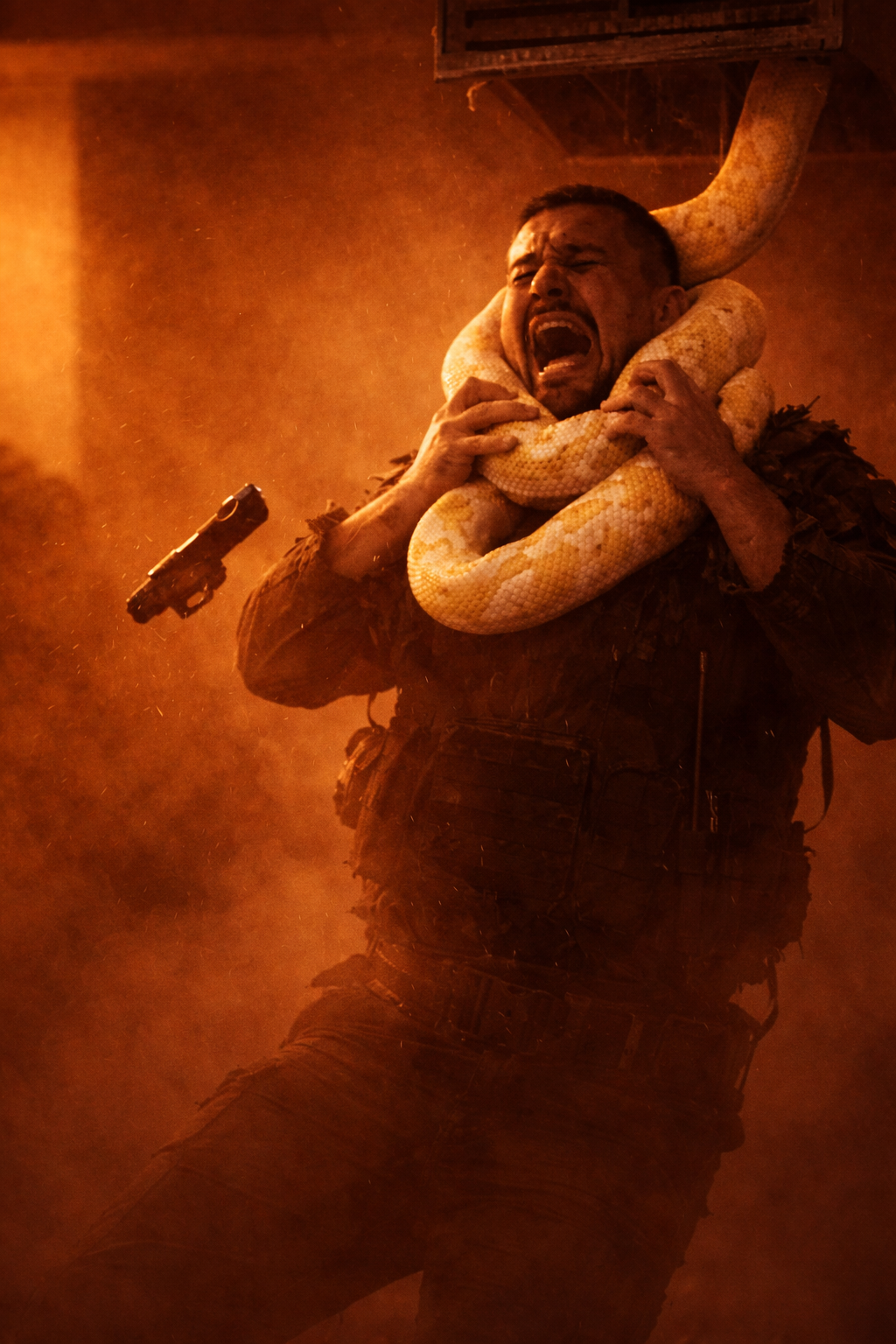 The Snake in a parking garage with a viper