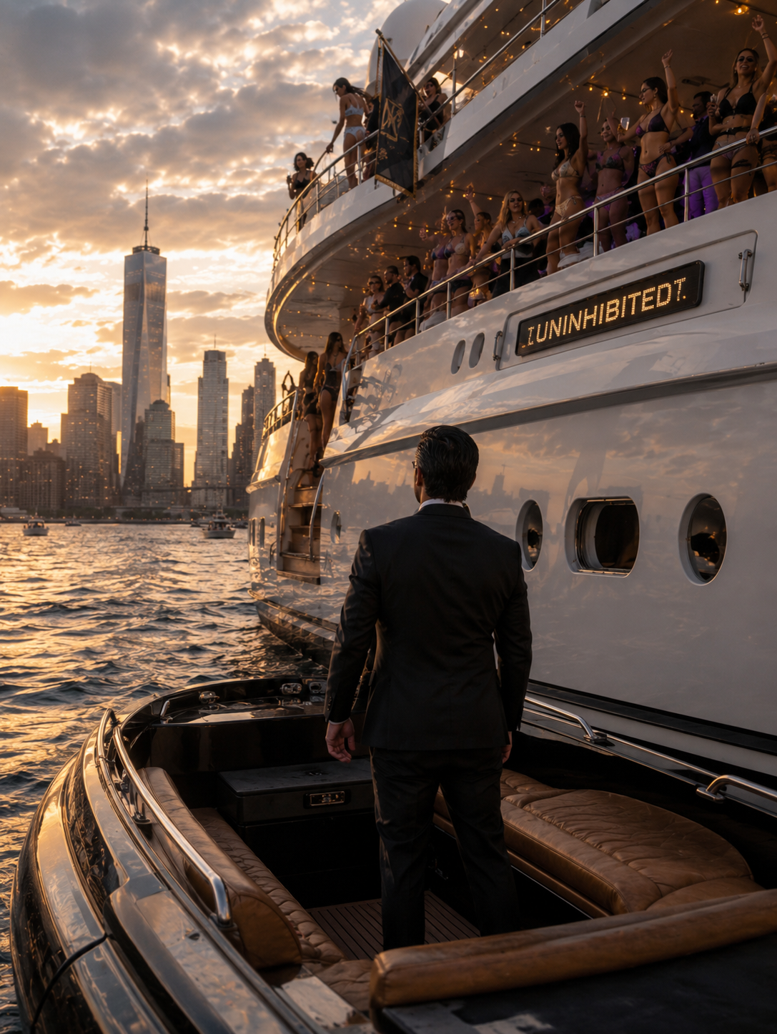 Monster Jam Over Mega-Yacht Hudson River