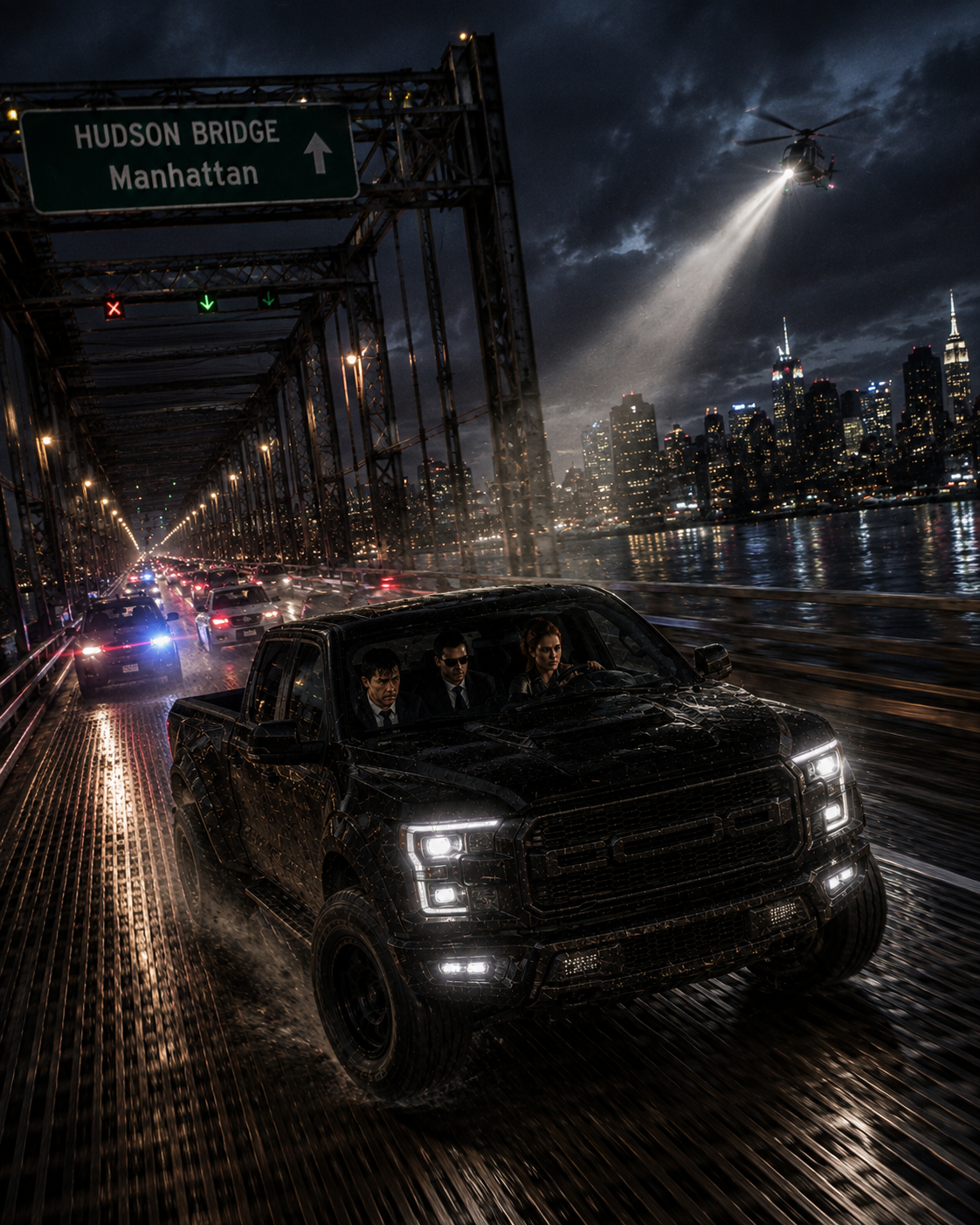 Monster Truck and Helicopter Chase Action