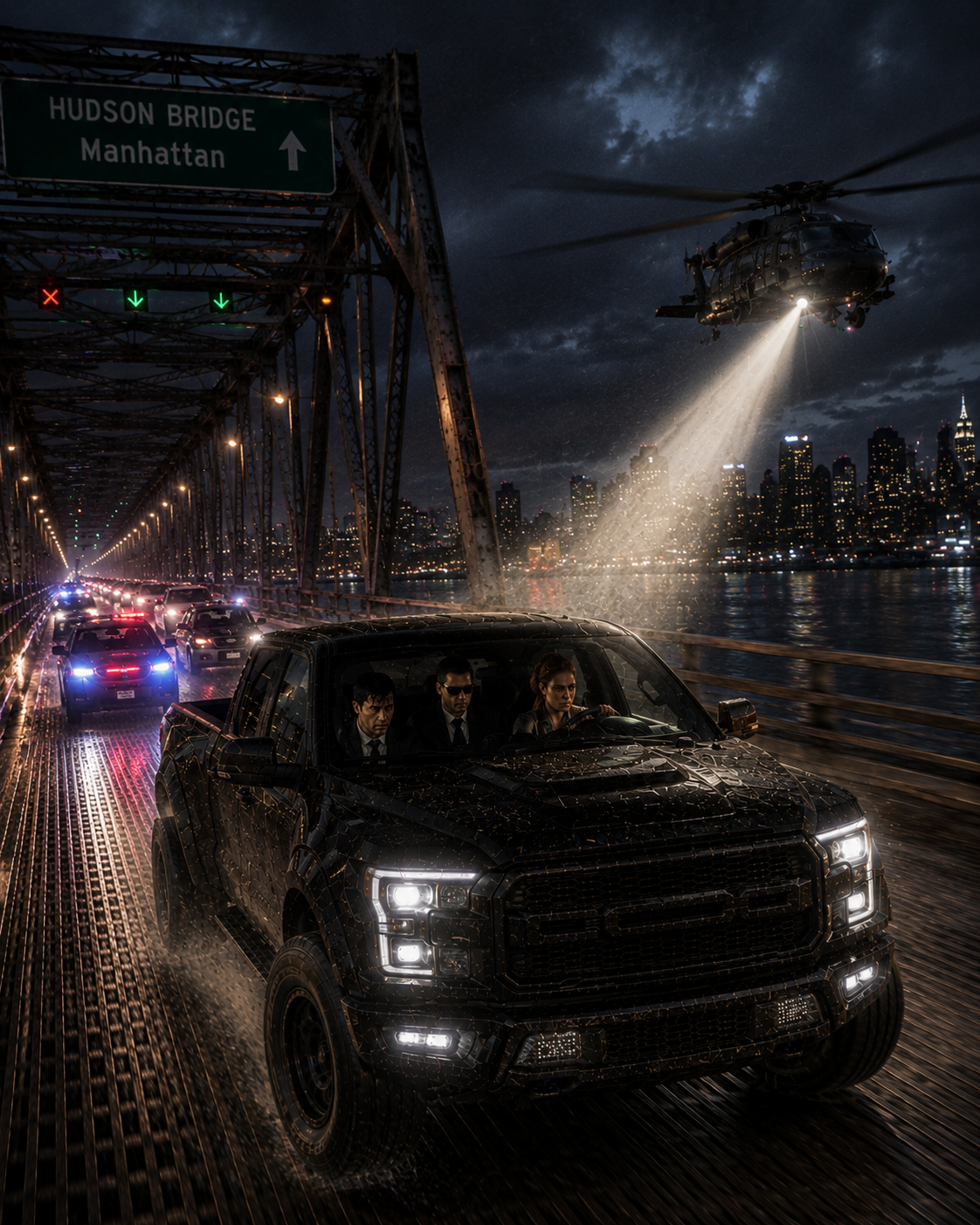 Monster Truck and Helicopter Chase Action