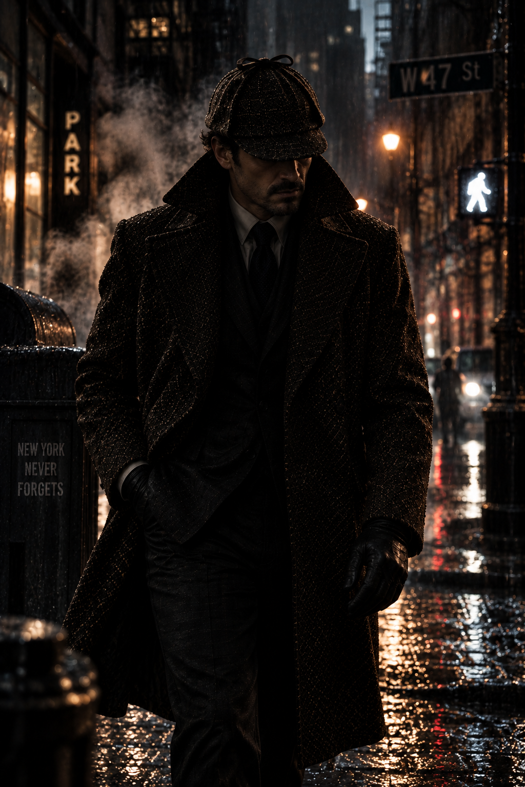 The Hound following a scent trail from West 47th Street through Manhattan