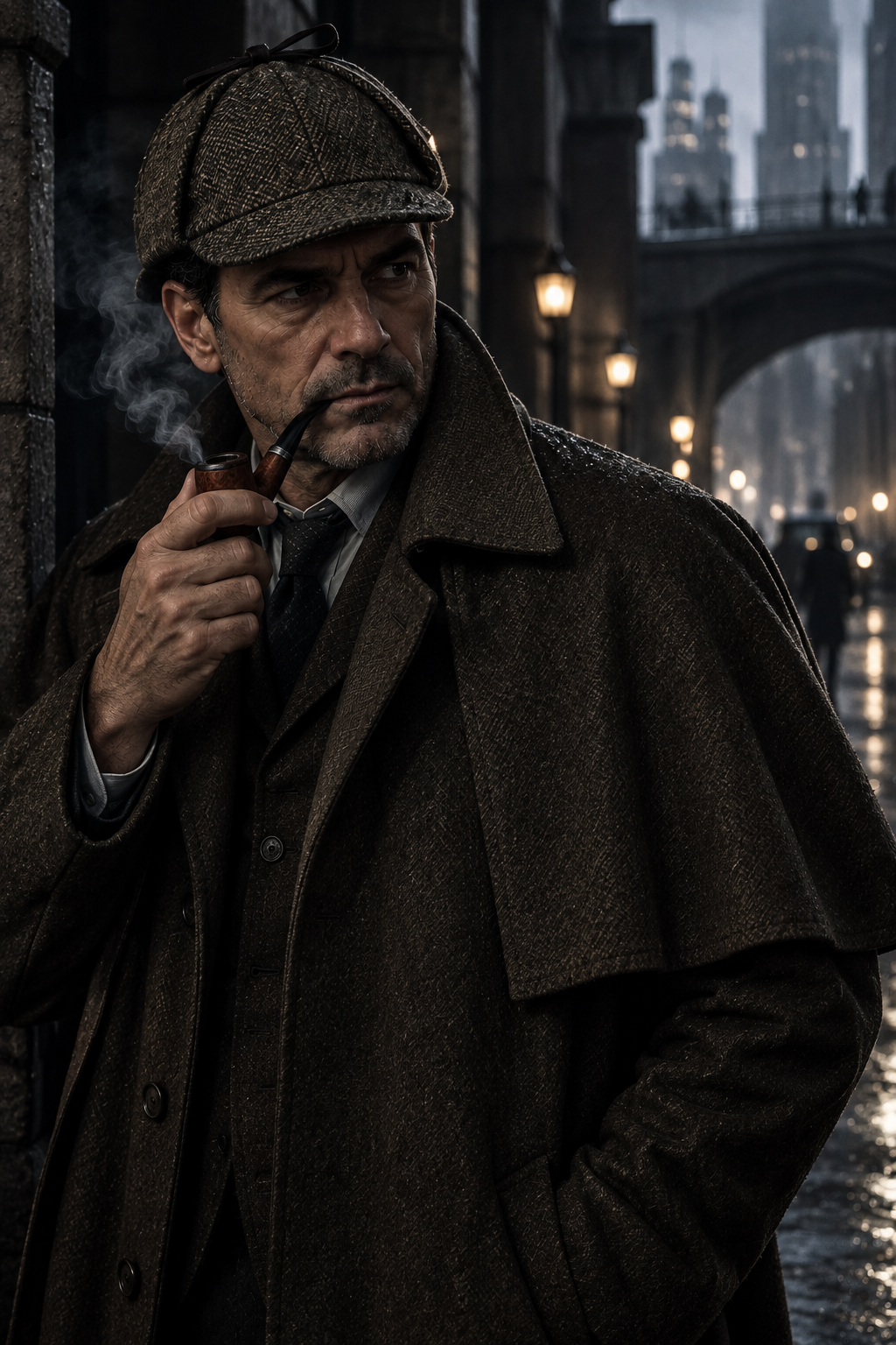 Knox Miller as The Hound in tweed deerstalker and Inverness coat