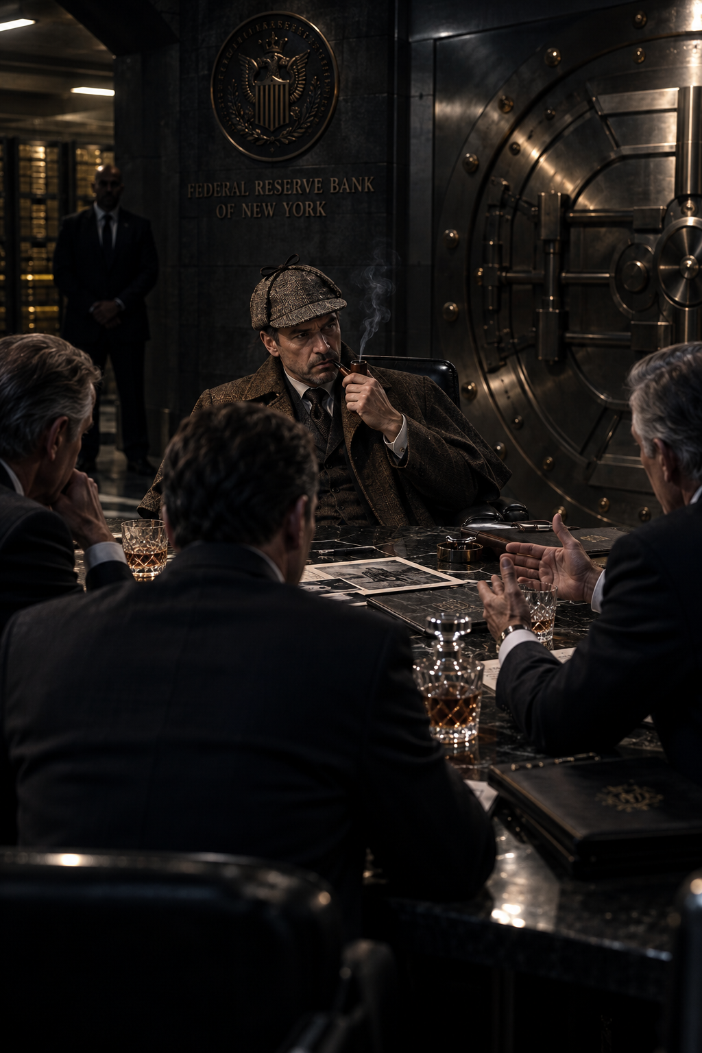 The Hound meeting three Obsidian Capital directors in a private vault