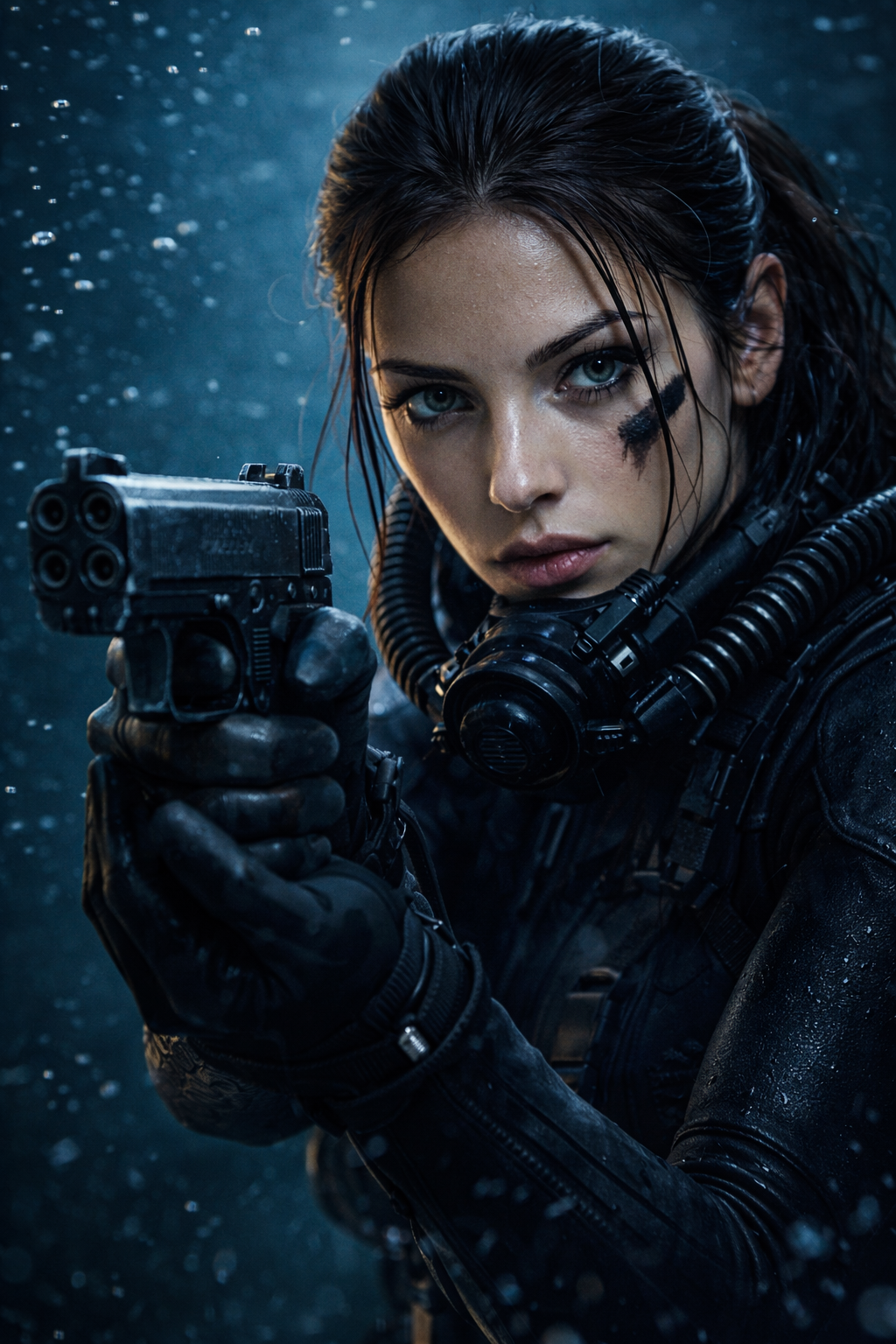 Nataliya, The Mermaid, standing on the deck of a mega-yacht in a backless evening gown, the ocean stretching out endlessly behind her.