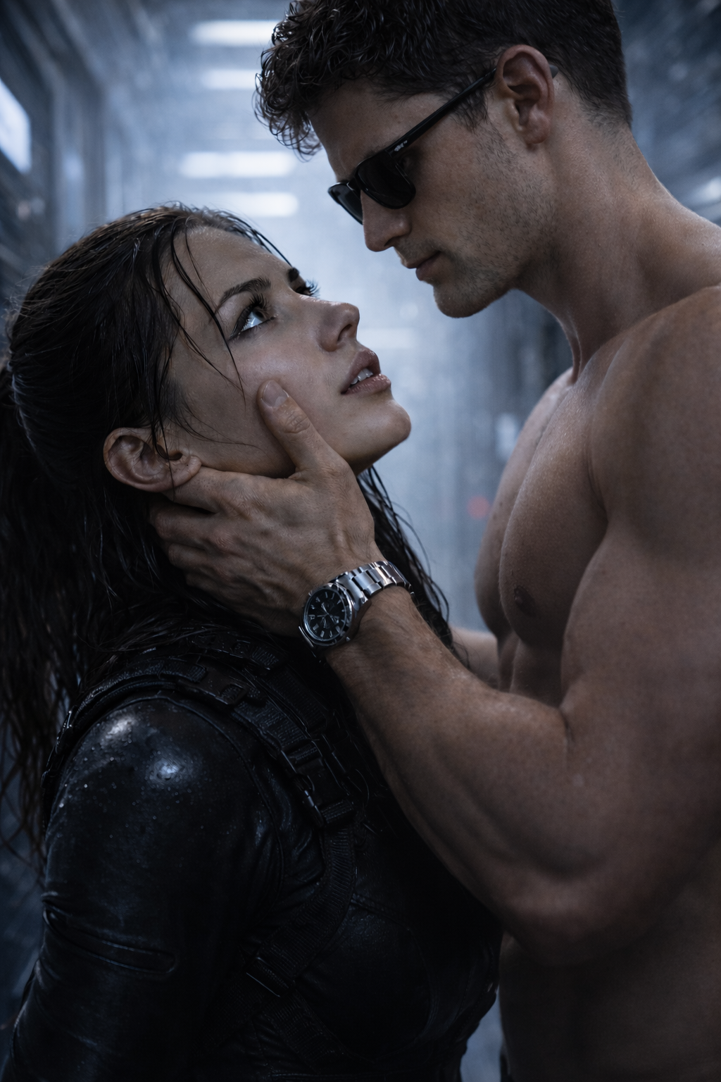 Nataliya, The Mermaid, standing on the deck of a mega-yacht in a backless evening gown, the ocean stretching out endlessly behind her.