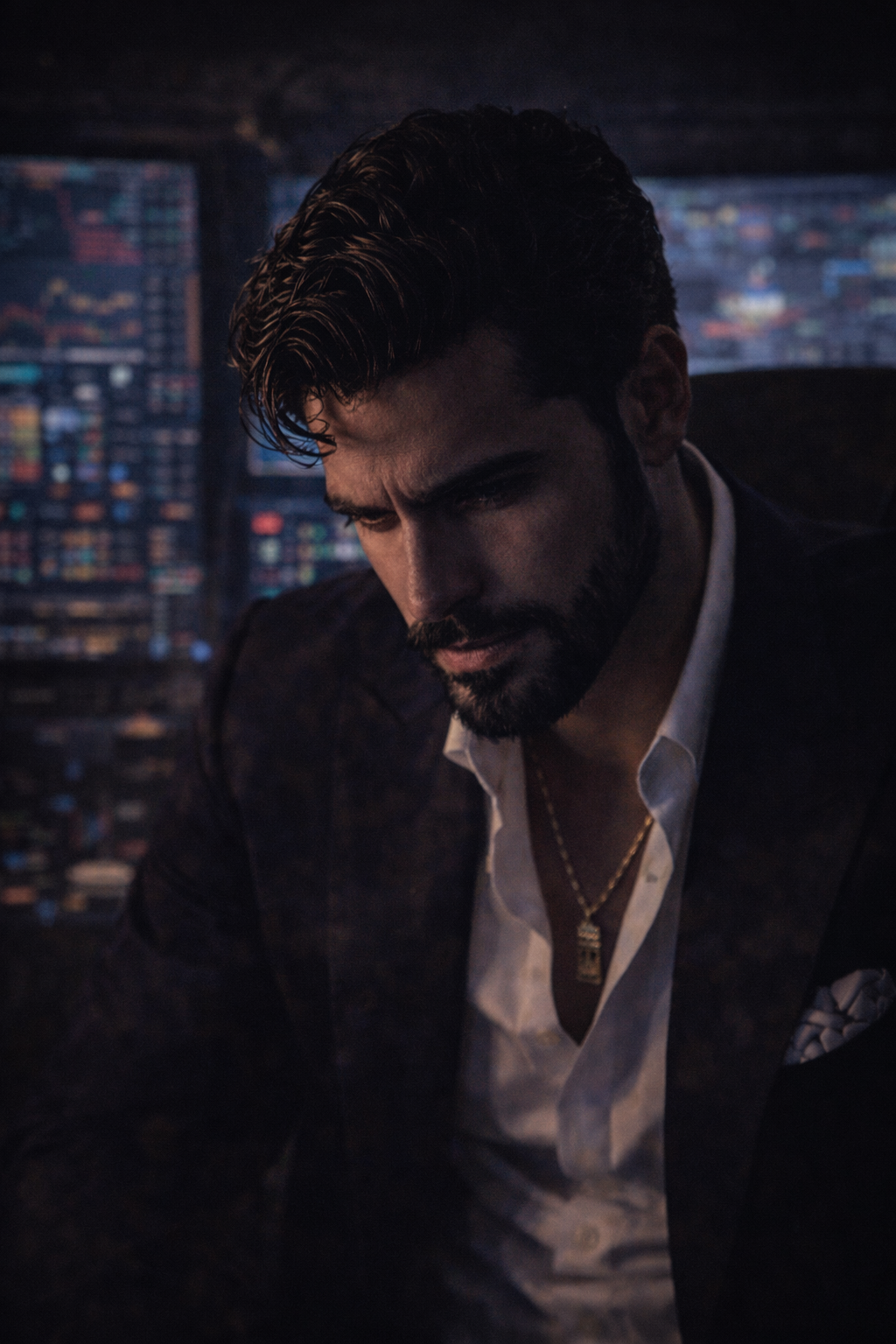 Split screen: Khalid in the cold bunker, Tariq sweating in the neon Macau penthouse.