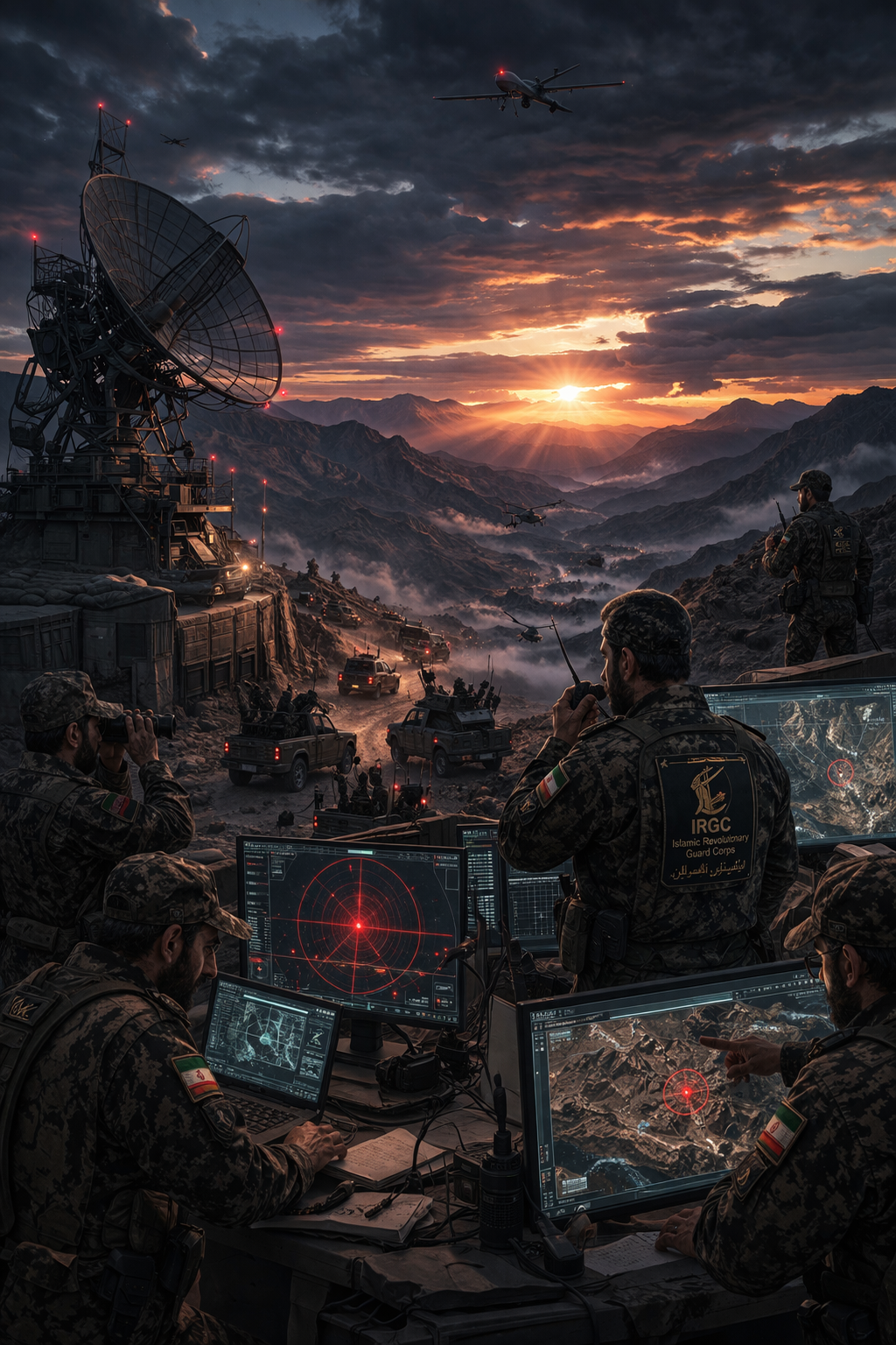 A massive MC-130 transport aircraft grounded on a dirt airstrip in the dark, entirely disabled.