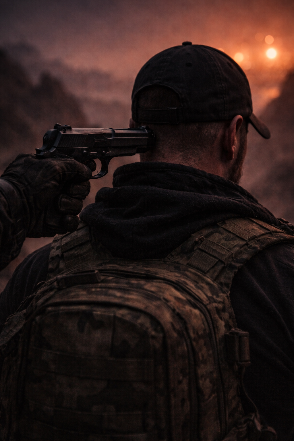 A blurred, high-speed tactical takedown in the dark, showcasing close-quarters combat.