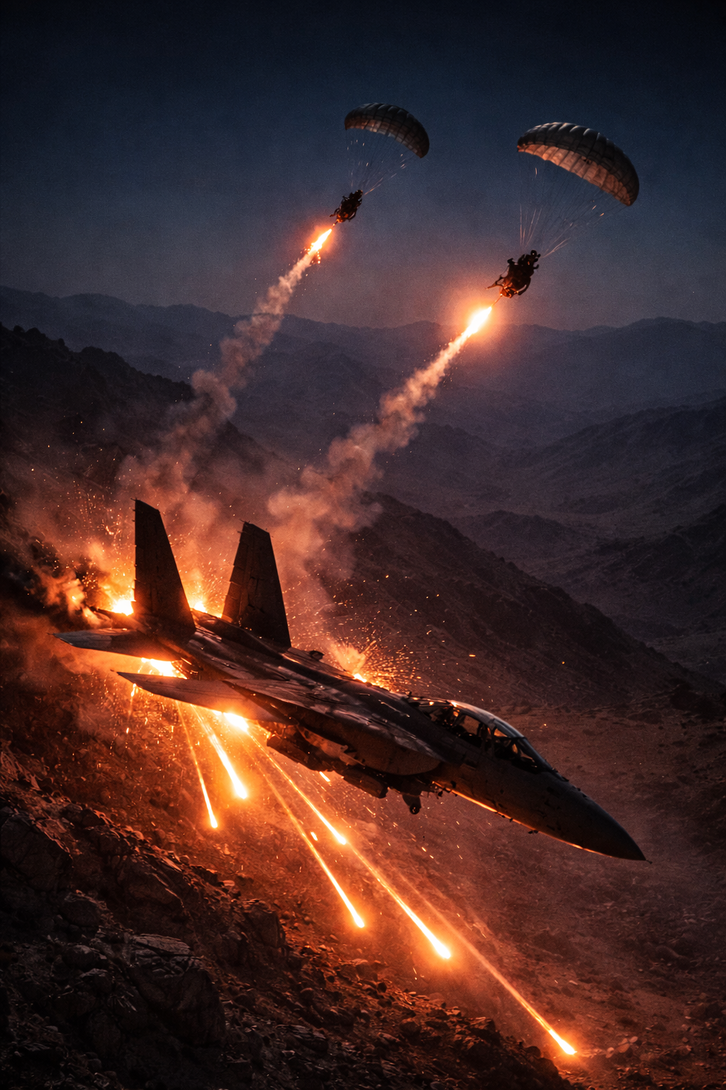 A blurred, high-speed tactical takedown in the dark, showcasing close-quarters combat.