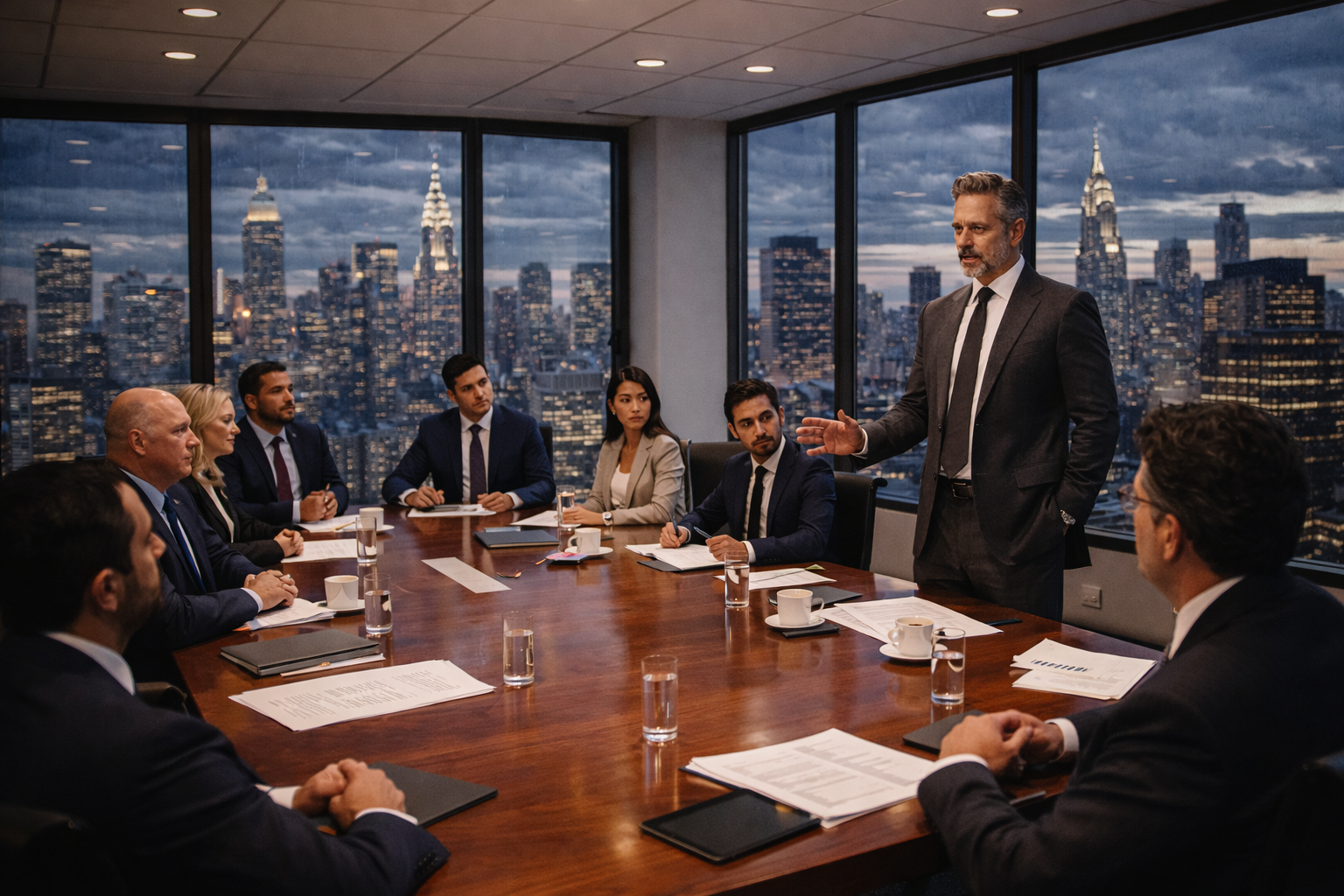 Arturo standing terrified before Reyes on the mountain veranda.