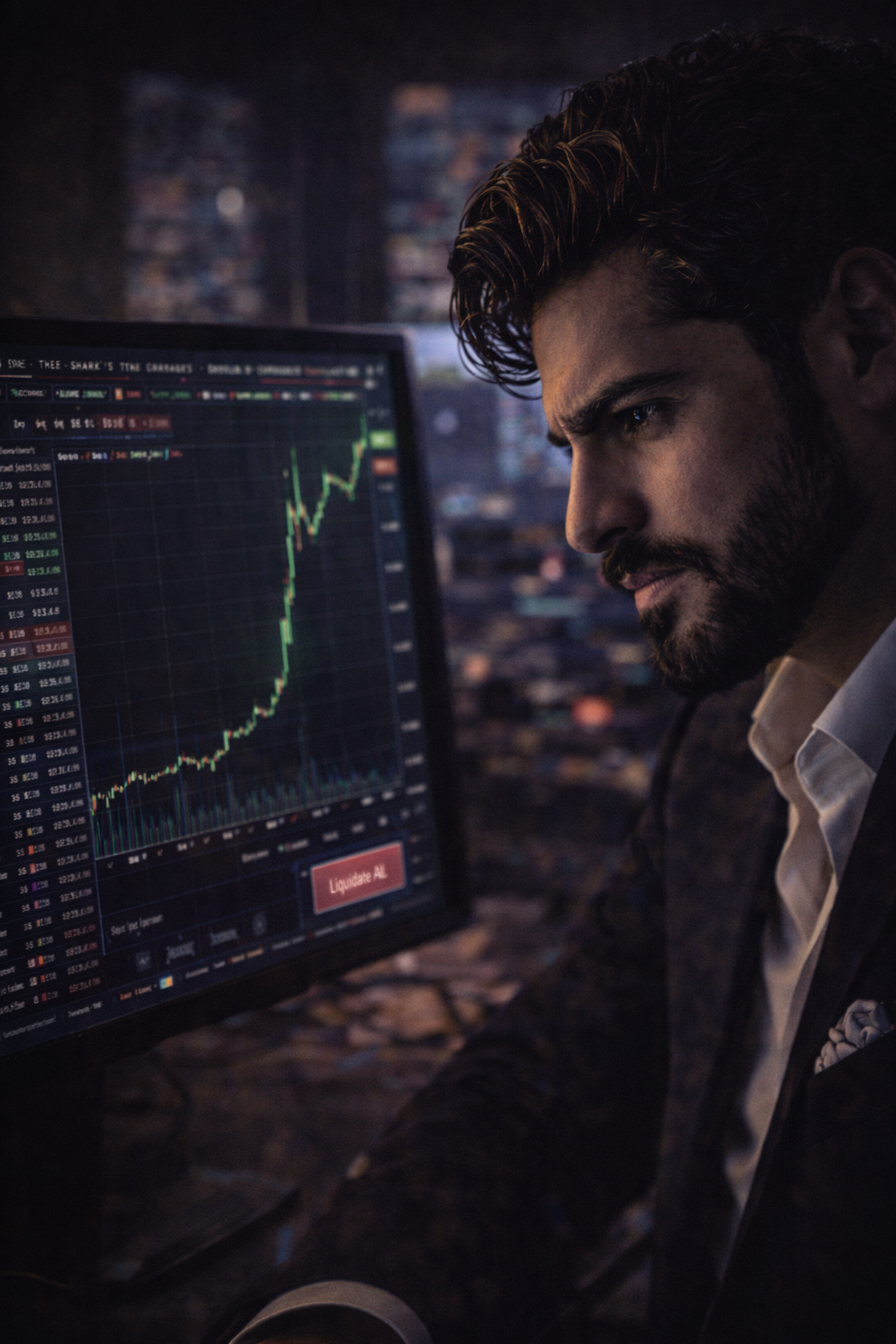 The studio in chaos &mdash; cymbal stand swung, drum hardware scattered, the stream still live to ten million