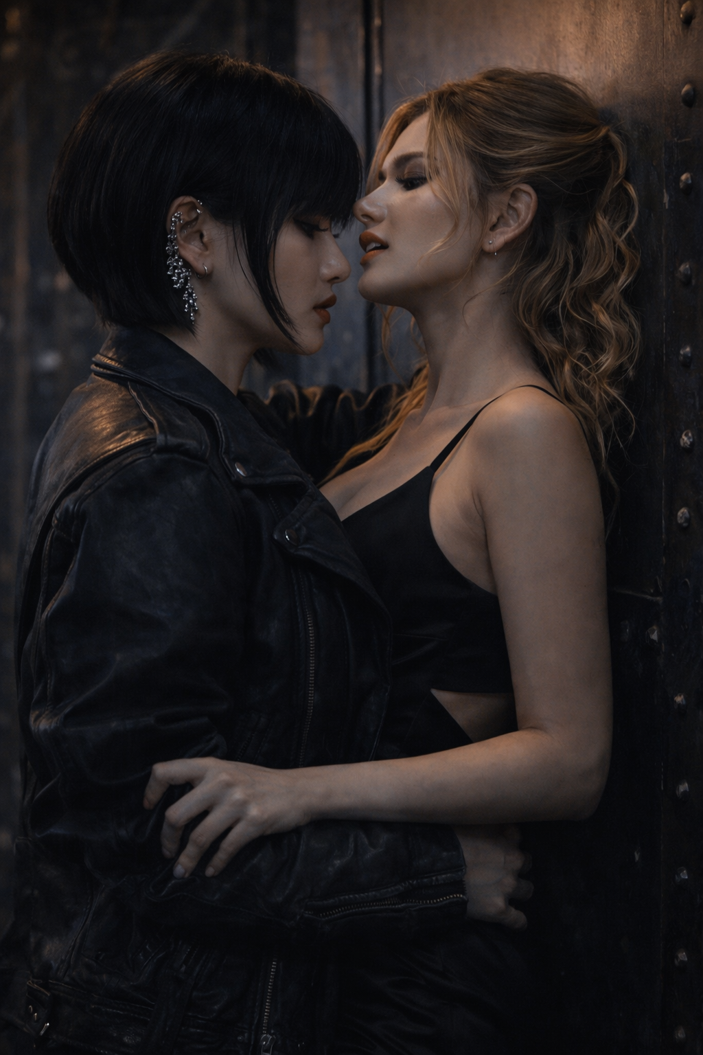 Mia grabbing Harper's wrist.