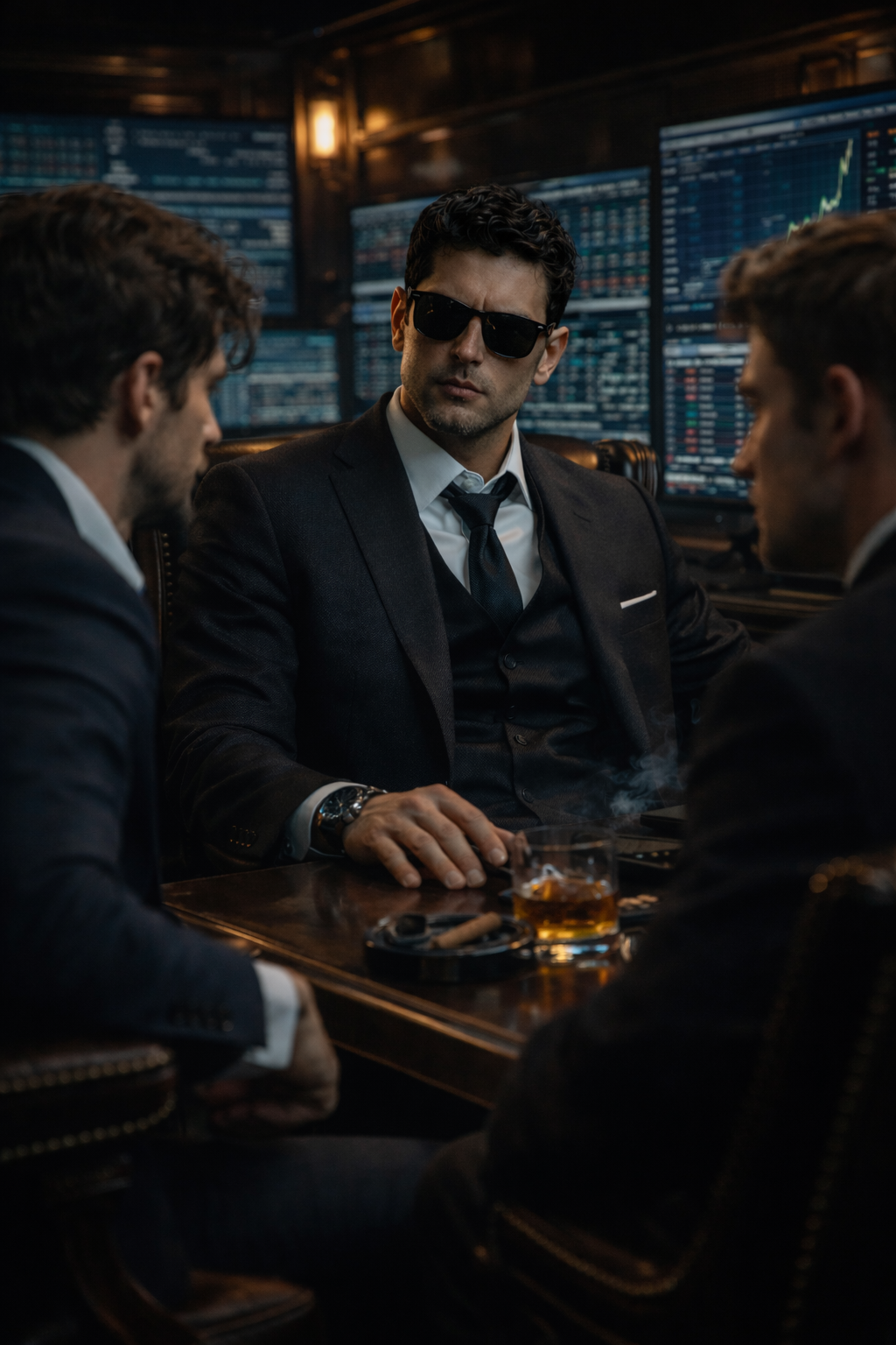 VIX chart on a glowing screen.