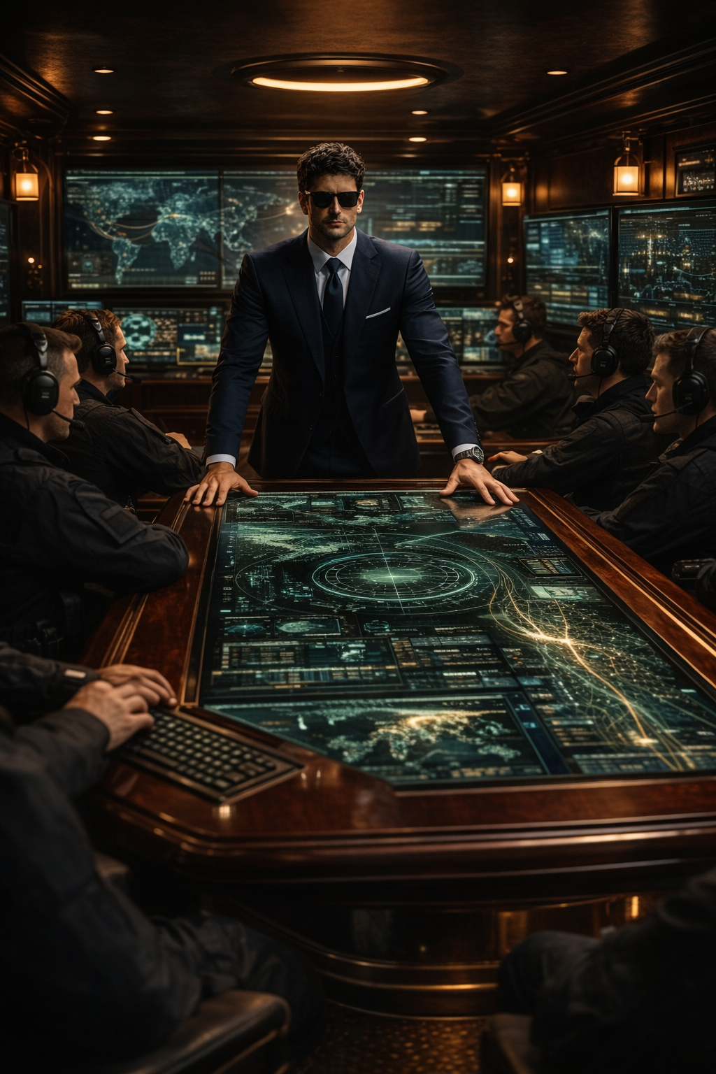 Deep Water operatives at the command table.