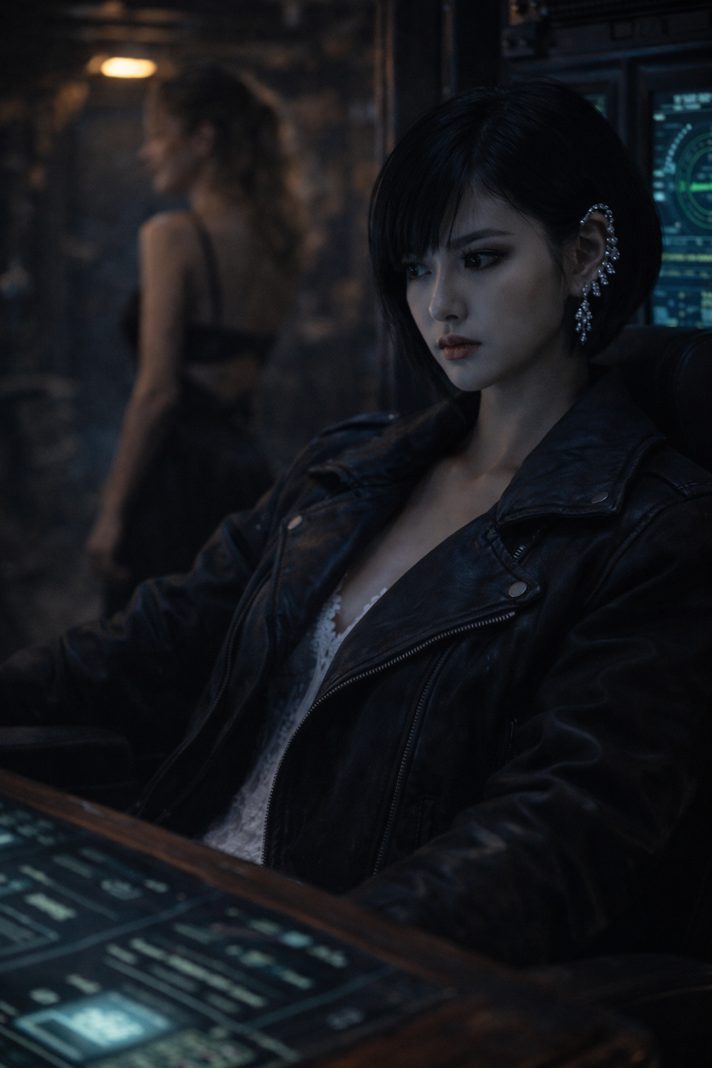 Mia Sheng sitting in the pilot's chair.