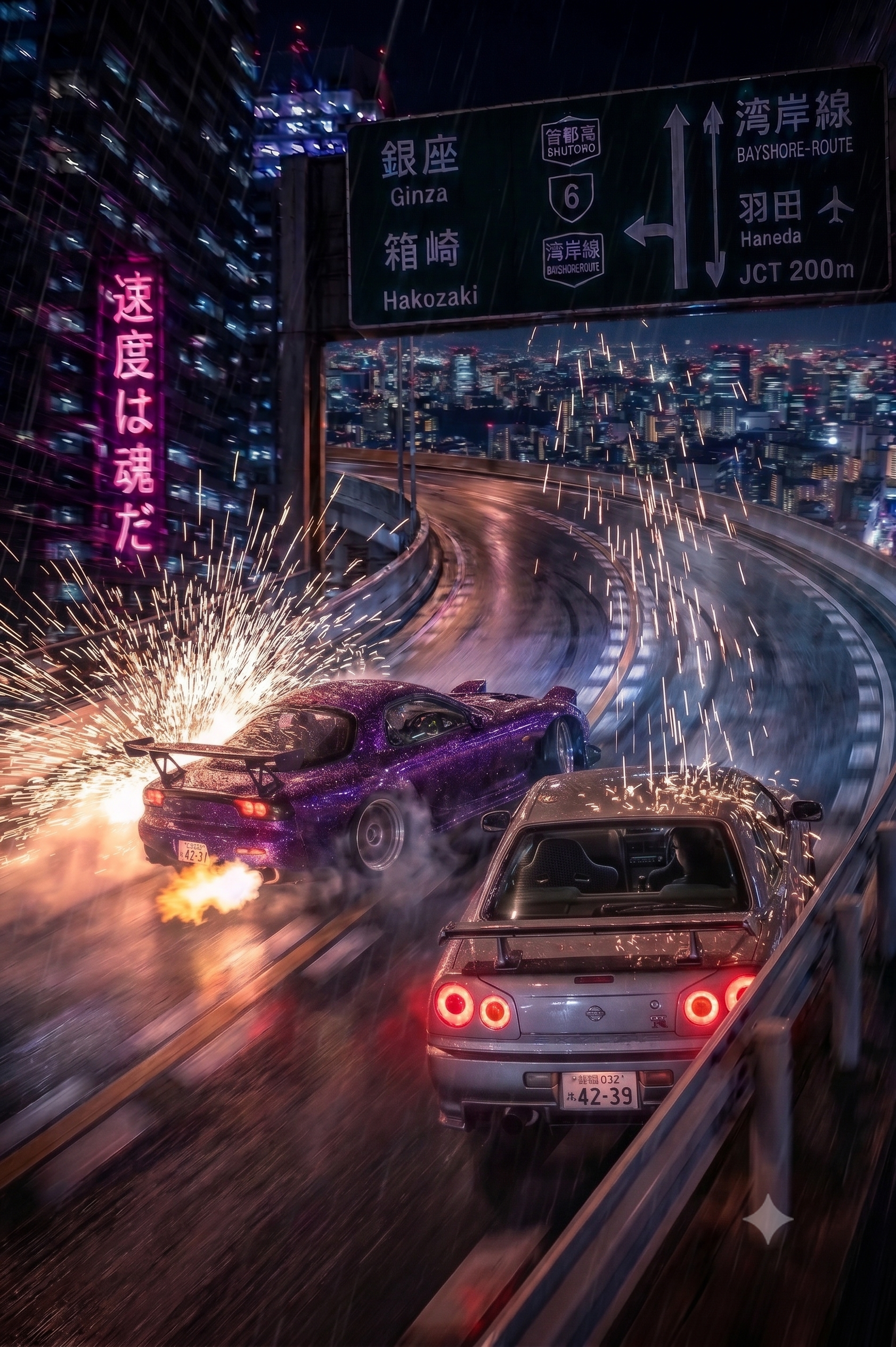 Neon-lit Tokyo Street Race