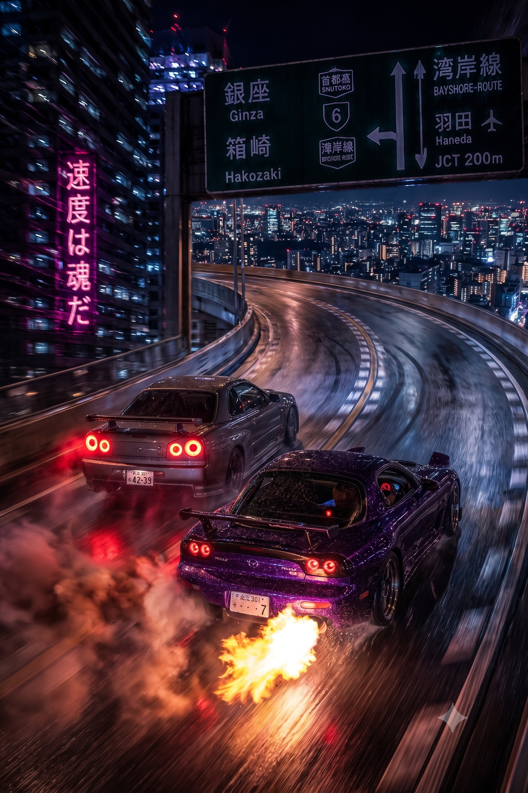 Neon-lit Tokyo Street Race