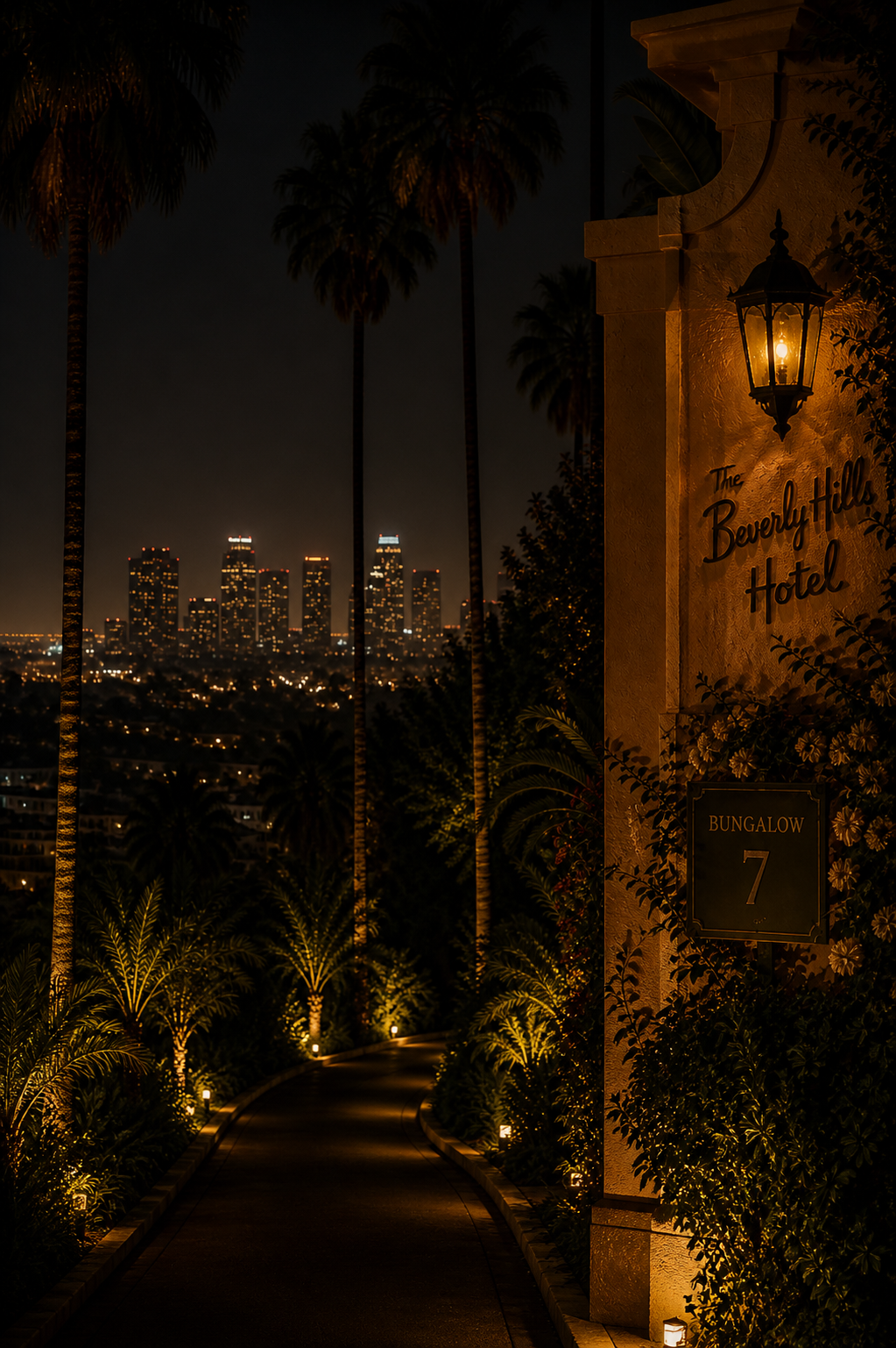 Vega Vane sitting at an upscale, dimly lit Hollywood bar.
