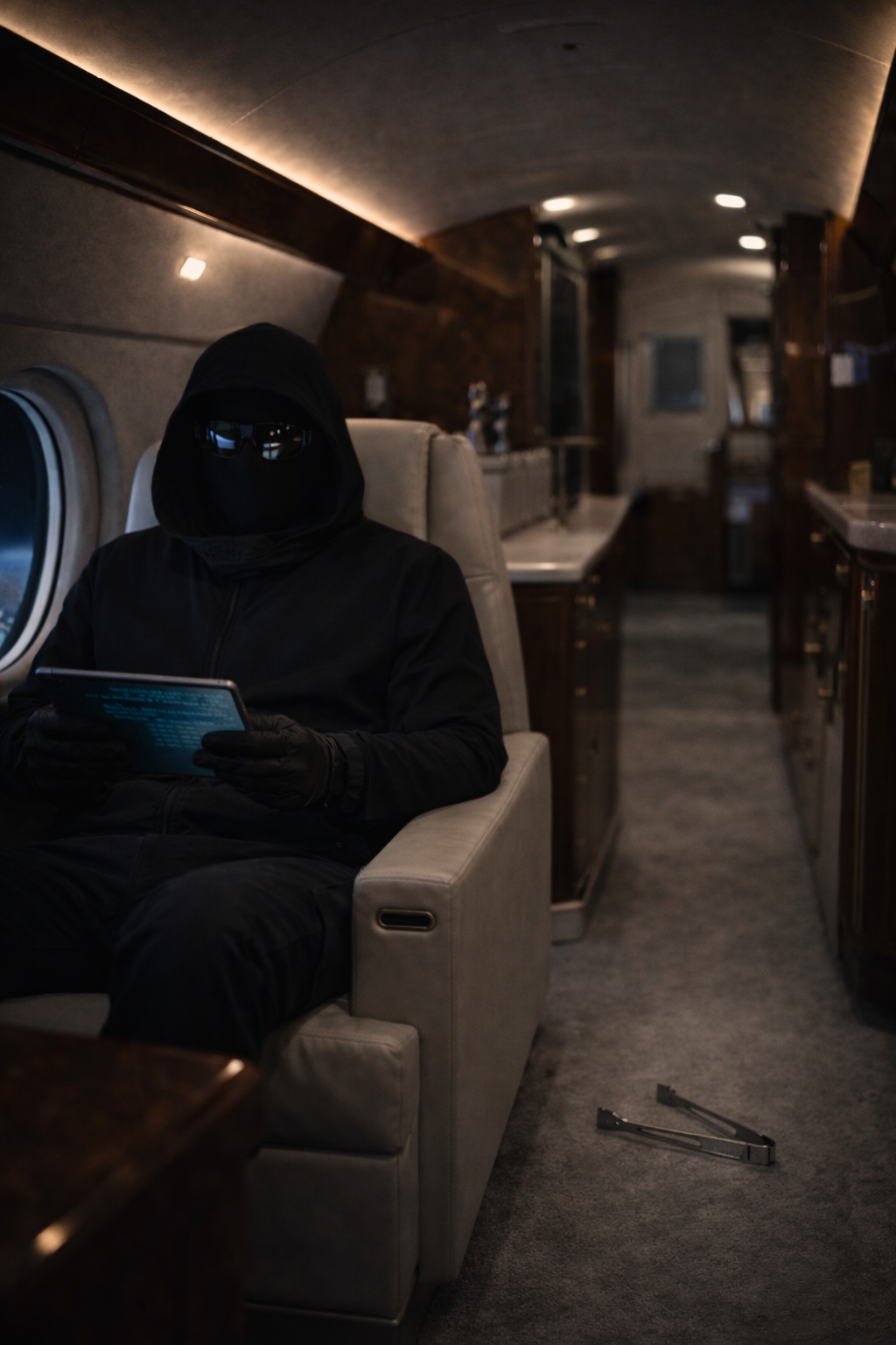 Elena the flight attendant kissing Zero in the jet cabin