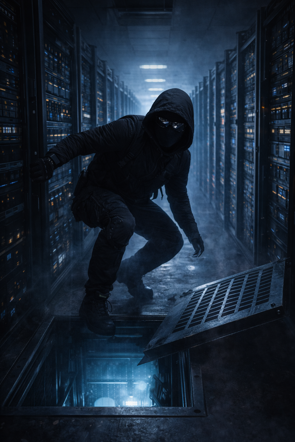 A white-and-blue eVTOL banking aggressively over the glowing grid of the Manhattan skyline.