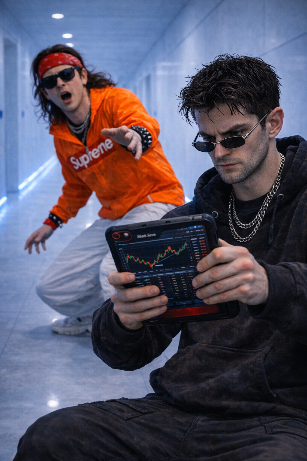 Krypto screaming — slamming Enter as the bass dropped, pure chemical ecstasy